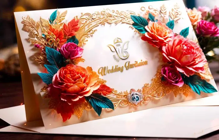 Whimsical Floral 3D Wedding Invitation Slideshow